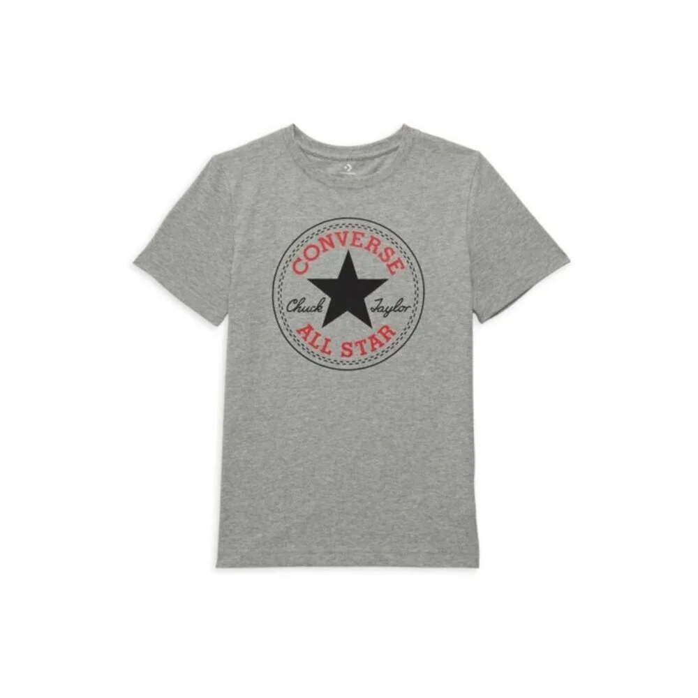 CONVERSE Boys Logo T- Shirt, Crewneck, Size M- 10-12 Years, Grey